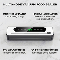 machine sous vide soudeuse emballage alimentaire 65kPa 120W 30cm plusieurs sacs a la fois mode riz modes sec et humide ecran LED