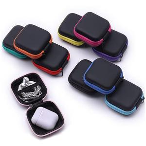 Vuông Earbud trường hợp xách tay EVA mang trường hợp lưu trữ túi điện thoại di động Phụ Kiện Organizer với Carabiner cho tai nghe - Product Image 1