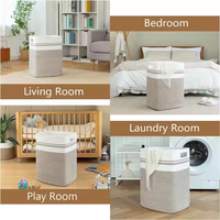 Panier à linge carré grande taille en corde de coton tressée, idéal pour le rangement des vêtements et des jouets - Offre Spéciale