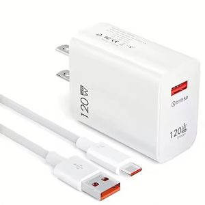 US EU <b>Plug</b> Wall Type-<b>c</b> Mobile Phone Adapter <b>Usb</b> Type <b>C</b> Cable 120w Wholesale Charger Fast <b>Charging</b> for Phone 15 14 13 for Xiaomi - Product Image 3