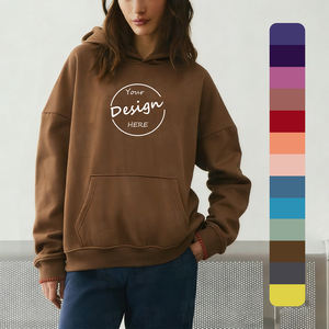 Sudadera con Capucha de Gran Tamaño para Mujer, Estilo Urbano, de Alta Calidad, Hombros Caídos, Algodón, Personalizable, Lisa - Product Image 1