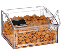 Distributeur de nourriture en vrac en acrylique transparent sans BPA, à alimentation par gravité, pour céréales, noix, bonbons, aliments secs