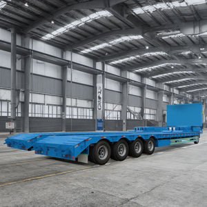 Camión Remolque 3 Ejes 4 Ejes 50 Ton 60 Toneladas Heavy Duty Hydraulic Gooseneck Lowboy Low Bed Semi Trailer Trucks - Product Image 4