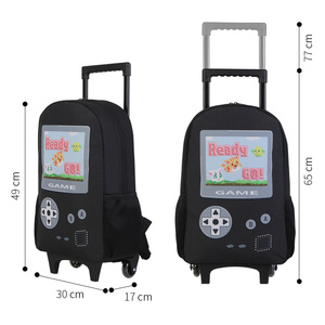 Custom Logo Trolley Backpack with Laptop Compartment African Boy Print Wheeled School Bag for Students Outdoor Travel <strong>Rucksack</strong> - Product Image 3