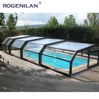 Rogenilan Villa personnalisée Véranda quatre saisons rétractable d'extérieur Véranda en verre isolé feuilleté Résistante aux chocs Véranda