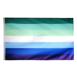 LGBTQIA Pride 5 'x 3' Drapeau en polyester imprimé numériquement avec 2 œillets MLG pour les hommes gays et le mouvement de libération des hommes - Product Image 1