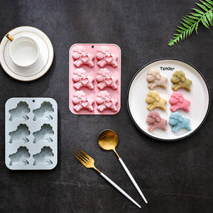 Moule à gâteau en silicone antiadhésif à 6 cavités motif mouton, réutilisable de qualité alimentaire, mignon, magnétique, pour chocolat, bonbons et glaçons DIY - Product Image 3