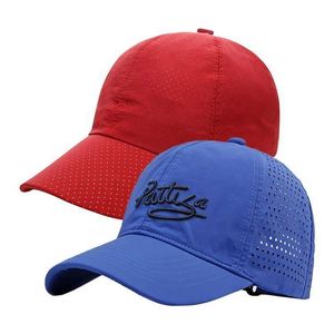 Casquette de baseball personnalisée à 5 panneaux avec logo imprimé, perforations découpées au laser, casquette de sport imperméable, casquette de camionneur - Product Image 3