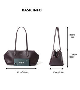 Bolso de Mano para Mujer al por Mayor, Nuevo, de Alta Calidad, Estilo Coreano Minimalista, Bolso de Hombro de Gran Capacidad, Bolso Tote de Cuero Genuino - Product Image 5
