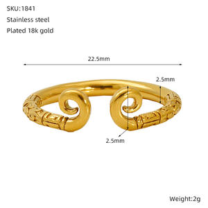 Groothandel Oneindigheidsring RVS Wukong Hoofdband 18K Goud Verguld Open Verstelbare Boeddhistische Sieraden Oneindigheid Kleine Ring - Product Image 5