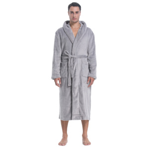 Accappatoio Morbido in <span class=keywords><strong>Pile</strong></span> Corallo, Comodo Pigiama per Adulti, Abbigliamento da Notte in Flanella per <span class=keywords><strong>Uomo</strong></span> e Donna, Termico e Traspirante - Product Image 1
