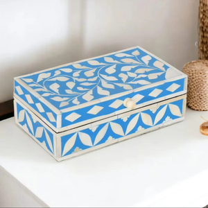 Caja de almacenamiento de joyería de madera con incrustaciones de hueso hechas a mano de lujo, organizador decorativo al mejor precio para anillos y accesorios - Product Image 5