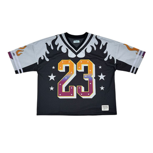 Tontons personalizado de alta calidad Transferencia de Calor deportes Streetwear Drop impreso de gran tamaño de poliéster Vintage Boxy camiseta de fútbol - Product Image 4