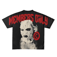 T-shirt en coton uni de qualité supérieure personnalisé Hip Hop Graphic Distressed Boxy Heavyweight Dtf Heat Transfer