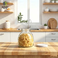 Pot en verre transparent bombé court de 630 ml, qualité alimentaire, pour cornichons, sirops, usage domestique et industriel