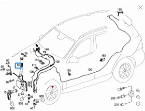 <span class=keywords><strong>Bouteille</strong></span> <span class=keywords><strong>de</strong></span> pulvérisation pour lave-glace 1668690620, réservoir <span class=keywords><strong>de</strong></span> liquide lave-glace pour Mercedes-Benz W166 ML350 GL350 - Product Image 4