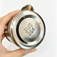 Salière et poivrière en acier inoxydable 304 avec couvercle et poignée, idéale pour le sucre en poudre, les assaisonnements et les épices