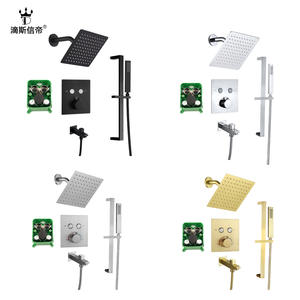 Ensemble de douche thermostatique multifonctionnel tout en cuivre, pomme de douche en acier inoxydable avec écran de douche pour la maison, robinet - Product Image 5