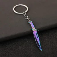 Porte-clés en métal miniature, modèle couteau à griffes tactique, pour passionnés de militaire, pendentif périphérique de jeu, cadeau