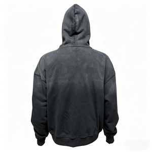 Sudadera con capucha pesada para hombre al por mayor, con cremallera, de algodón French Terry con efecto Monkey Wash, oversize, unisex, personalizable - Product Image 2