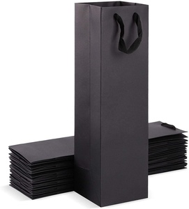 Túi Đựng Chai Rượu Vang Bán Chạy Túi Tote Màu Đen Kraft Dành Cho Tiệc Cưới Và Mua Sắm - Product Image 1