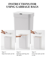 ELPHECO Poubelle à capteur de grande capacité 50L en plastique PP + ABS Poubelle électronique intelligente pour bureau et usage domestique debout
