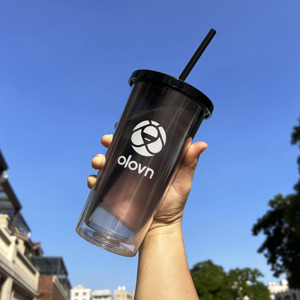 Wholesale 20oz 24oz <strong>Plastic</strong> Acrylic Double Wall <strong>Clear</strong> <strong>Tumbler</strong> Bubble Tea Cups with Straw, Factory Customized Milk Tea <strong>Tumblers</strong> - Product Image 3