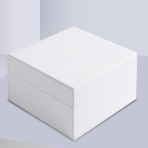 高品质PUレザーボックスウォッチボックスカスタムロゴ11.5x11x7.5cmギフト包装用ホワイトブラックグレー - Product Image 5