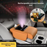 Boîte d'accoudoir de voiture en plastique Star Top améliorée avec coussin surélevé, porte-mouchoirs, porte-gobelet, sac de rangement et coussin de coude OLIVER Fit