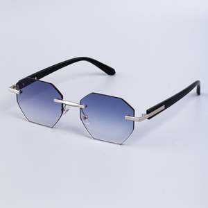 Gafas de Sol Cuadradas Retro de Acetato con Logotipo Personalizado, Moda 2025, Protección UV400, Sin Montura, Degradado, para Hombre y Mujer - Product Image 3