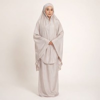 Ensemble de prière Mukena gris chaud pour femmes, vêtements islamiques modestes