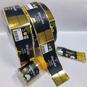Tùy Chỉnh Thân Thiện Với Môi Thực Phẩm Dính Bao Bì Nhãn Mật Ong Dán Chai Vàng Lá Dập Cuộn Bao Bì Cho Cảm Ứng Cao Cấp - Product Image 1