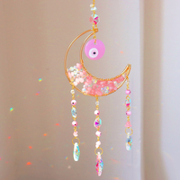 Attrape-soleil en cristal œil de lune poli, créateur d'arc-en-ciel, décoration bohème à suspendre à la fenêtre, protection spirituelle pour la maison