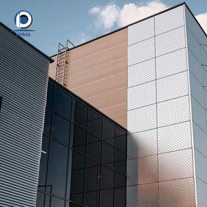 Panneau <span class=keywords><strong>de</strong></span> décoration <span class=keywords><strong>de</strong></span> façade extérieure moderne PRIMA en aluminium perforé pour villas et centres commerciaux, pour murs-rideaux - Product Image 3