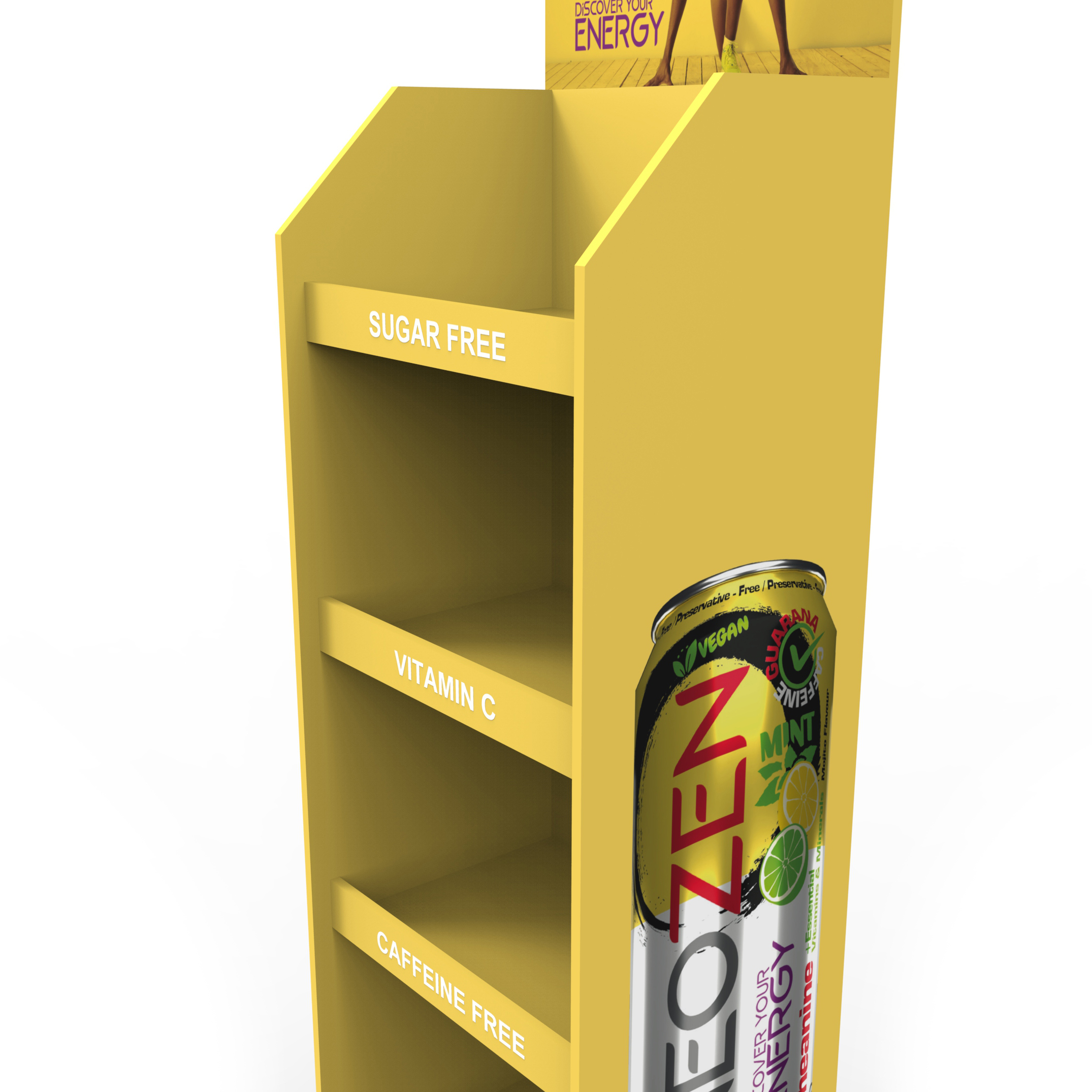 High Capacity Cardboard Drink Bottle Display Stand with Plug-in Shelves for Beverages — view 4