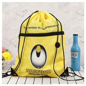 Promotional Custom Printing Logo Gym Draw <b>String</b> Backpack Sports Waterproof Nylon Polyester Drawstring <b>Bag</b> With Zipper - Product Image 4