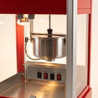 Máquina de Palomitas Comercial, Olla de 8oz, 1400W, Eléctrica, con Carrito, Estilo Cine, Acero Inoxidable