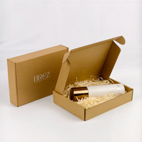 Boîte d'expédition personnalisée en papier kraft recyclable avec pelliculage mat et logo blanc imprimé UV – Emballage ondulé de qualité supérieure