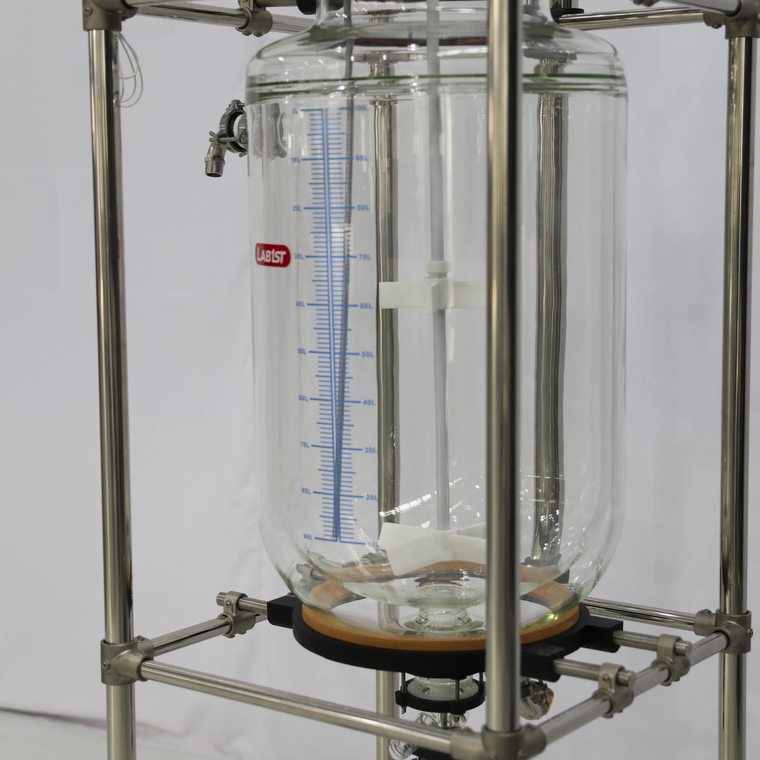 เครื่องปฏิกรณ์แก้วแบบมีฝาปิดสำหรับเครื่องปฏิกรณ์แก้วแบบ20L สารเคมีในห้องปฏิบัติการ