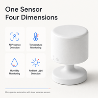 Sensor de Movimiento Inalámbrico 5 en 1 FP310 MmWave/PIR |   Soporte de Succión con Batería Compatible con HomeKit, Alexa y Google Home