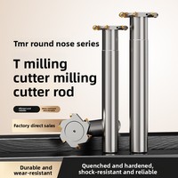 Fresa de ranurado en T de tres filos con punta redonda TMR, R2.5 R3 R4 R5 R6, para fresado CNC de ranuras con borde redondeado