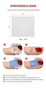 Alexer yara temas tabakası şeffaf cilt gözyaşları silikon bandajlar levhalar için aşınma basıncı boğaz venöz arteriyel ülser - Product Image 6