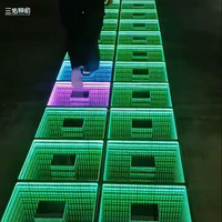 Pista de baile LED RGB 3D Luz de matriz a todo color con marco de acero IP65 20W Control de potencia DMX512 para DJ