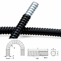 3/4 Zoll Edelstahl-Drahtgeflecht PVC-Beschichtung Wasserdichtes Flexibles Leichtgewichtiges Metallkabelrohr