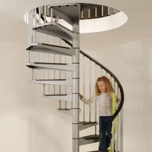 Escalones de acero modernos, escaleras de caracol de hierro