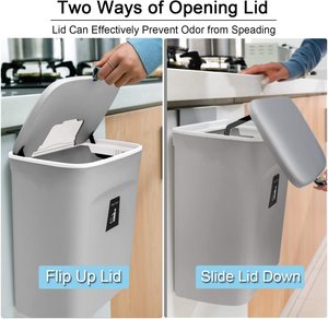 Gallon Kitchen Compost Bin for Counter Top or Under Sink Hanging Small Trash Can with Lid for Cupboard/Bathroom