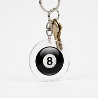 Porte-clés de billard personnalisé en acrylique transparent, impression UV double face, porte-clés de billard transparent, idée cadeau souvenir personnalisée