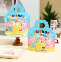 Sac à bonbons pour enfants, imprimé couleur personnalisable, motif ours et lapin de dessin animé mignon, étanche, avec fermeture à lien, qualité alimentaire, idéal pour les fêtes