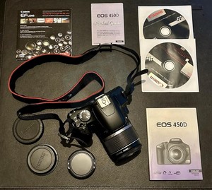Appareil photo numérique reflex numérique HFT Professional <span class=keywords><strong>EOS</strong></span> <span class=keywords><strong>450D</strong></span> avec objectif zoom EF-S 18-55 mm, capteur CMOS, carte SD, appareil photo pas cher - Product Image 1