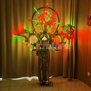 LED Light up Sci-Fi Angel Armor <strong>Costume</strong>, Glowing Mechanical Suit with <strong>Halo</strong> Wings for Stage, Events, Parties and Cosplay - Product Image 4
